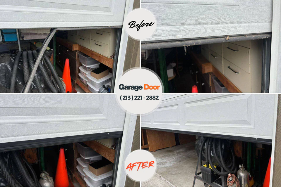 Before and after: garage door repair Coaldale, PA